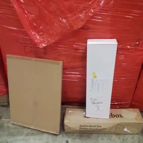 PALLET OF ASSORTED HOUSEHOLD GOODS AND PRODUCTS TO INCLUDE;BEACH TENT,PICTURE FRAME,SHOWER MIXER
