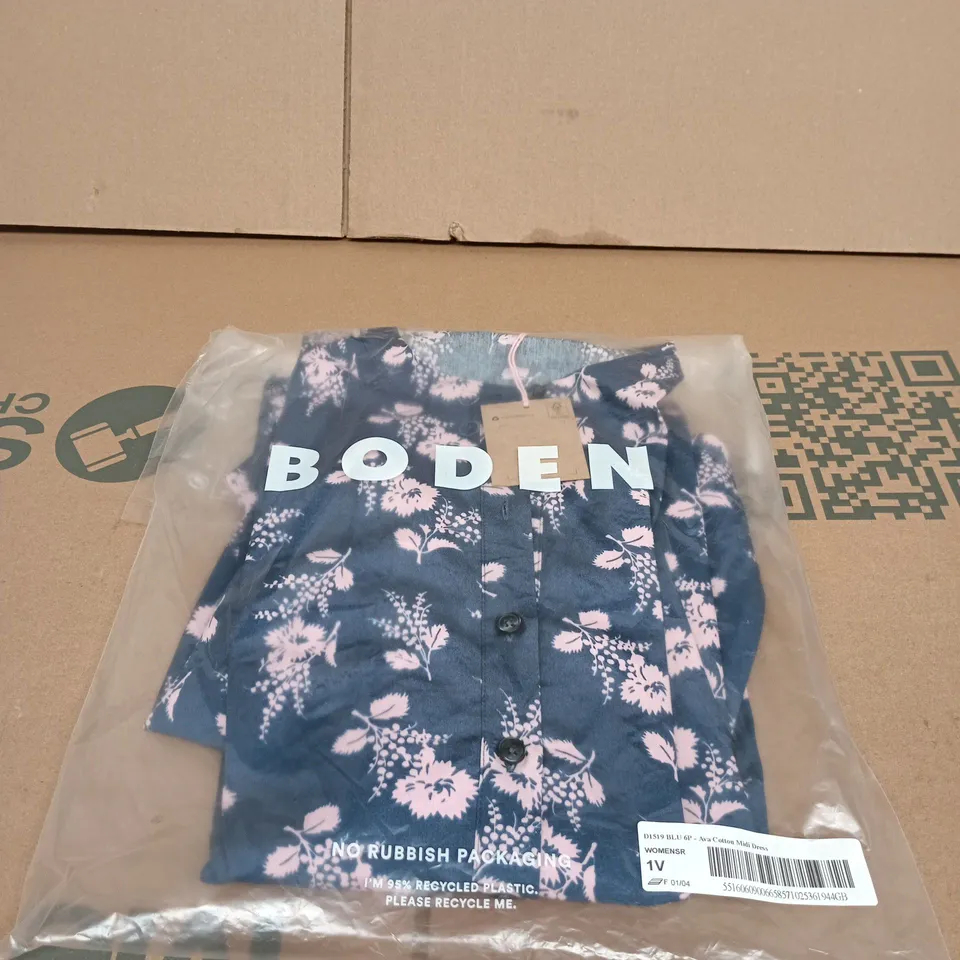 BODEN AVA COTTON MIDI DRESS BLUE UK 6P
