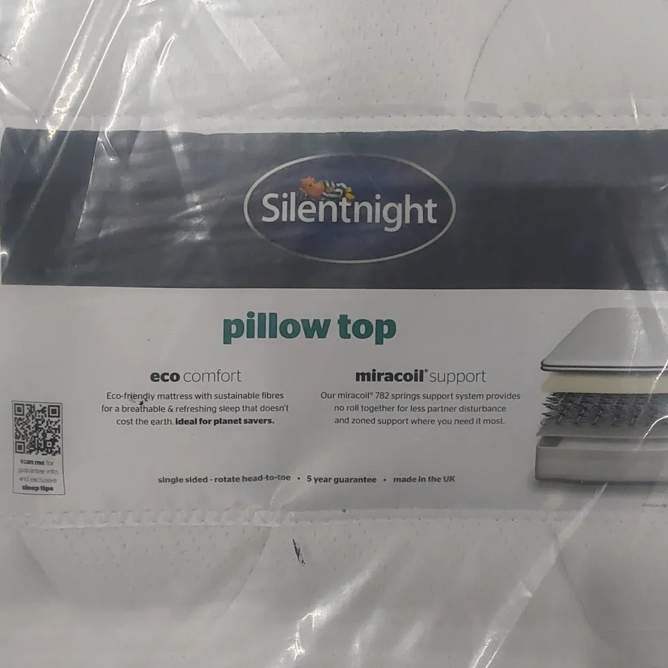 BAGGED 3FT SINGLE MIRACOIL PILLOW TOP MATTRESS 