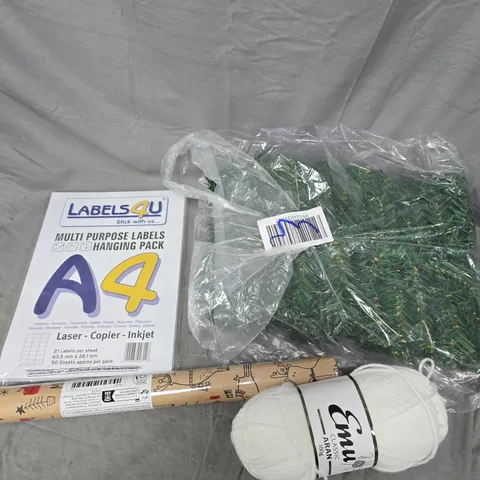 APPROXIMATELY 15 ASSORTED HOUSEHOLD PRODUCTS TO INCLUDE MULTI PURPOSE LABELS, WALLPAPER, YARN ETC 