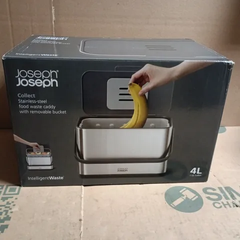 JOSEPH JOSEPH COLLECT STAINLESS STEEL FOOD WASTE CADDY BOXED