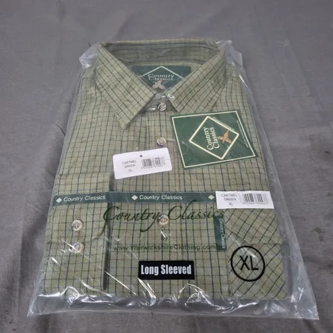 COUNTRY CLASSICS LONG SLEEVED SHIRT IN CARTMEL GREEN SIZE XL