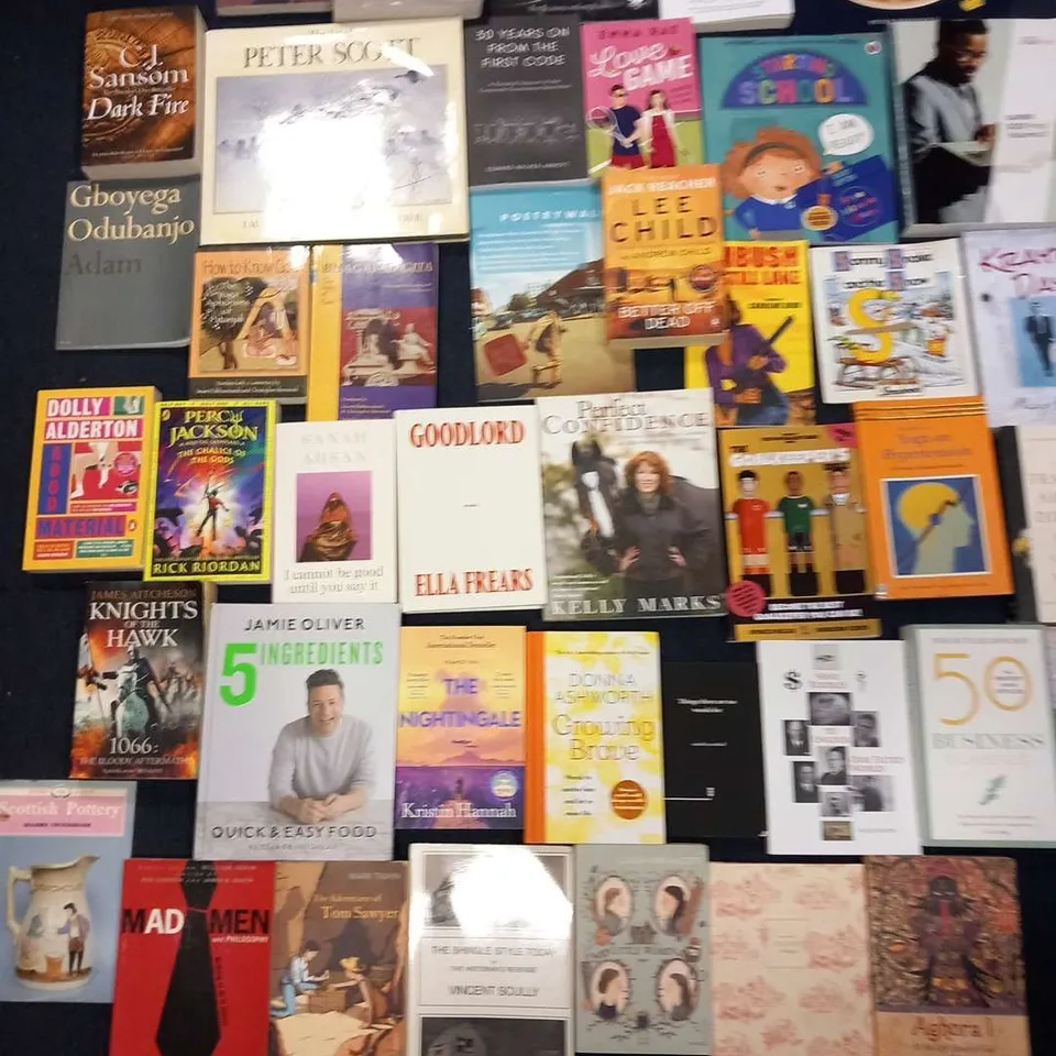 LARGE QUANTITY OF ASSORTED BOOK TITLES INCLUDE FICTION AND NON-FICTION TITLES BY AUTHORS SUCH AS;