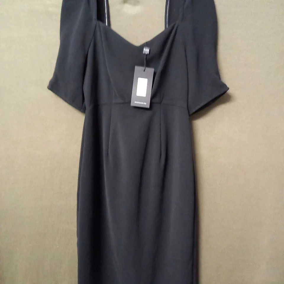 DUSK SWEETHEART NECK DRESS IN BLACK - SIZE 6
