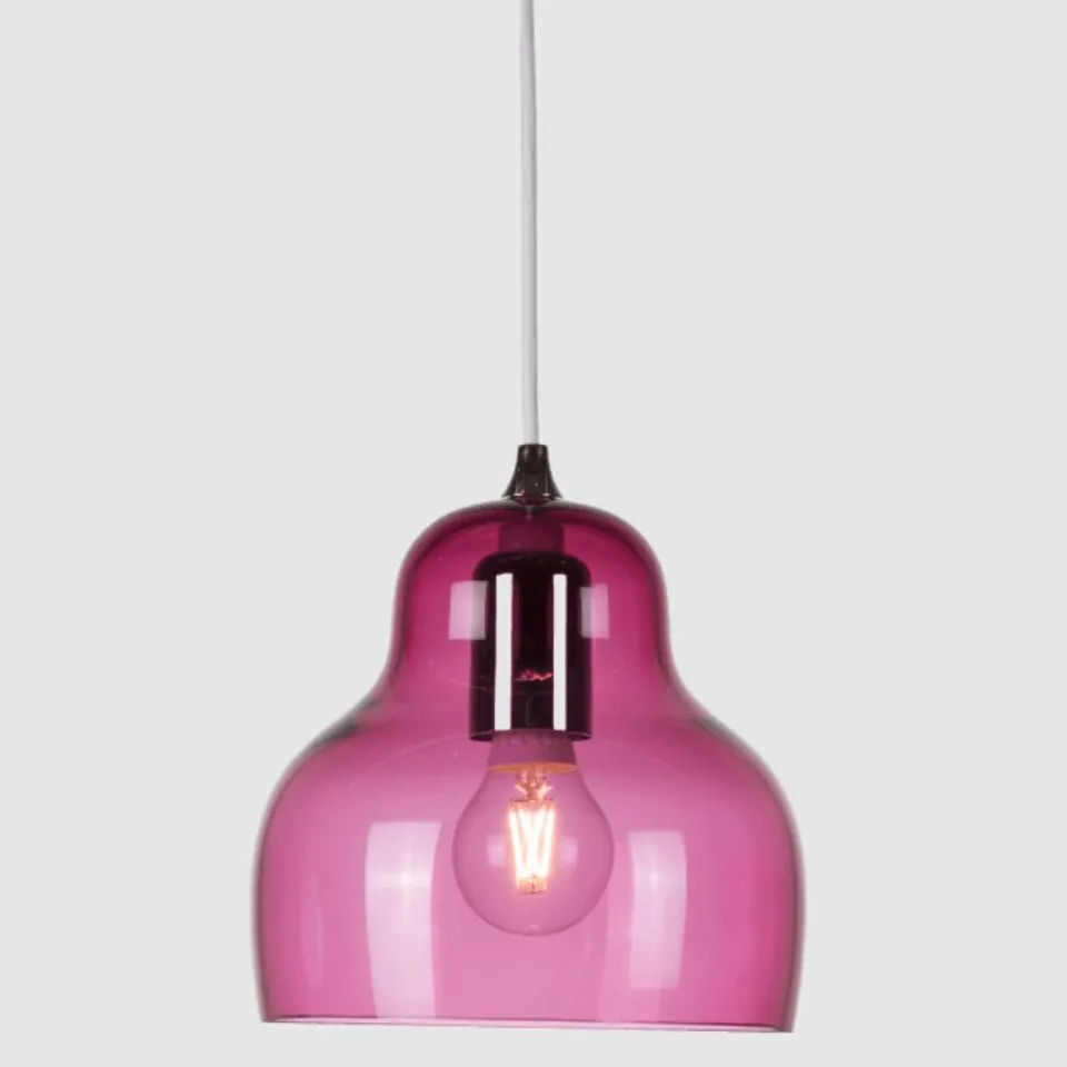 BRAND NEW BOXED JELLY 2220 - TRANSLUCENT DEEP RED/PINK GLASS CEILING PENDANT // SKU: PJ03911008 (1 BOX) RRP £180