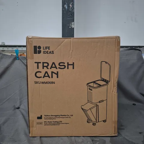 LIFE IDEAS PEDAL TRASH CAN – PLASTIC HOUSEHOLD BIN (BOXED)