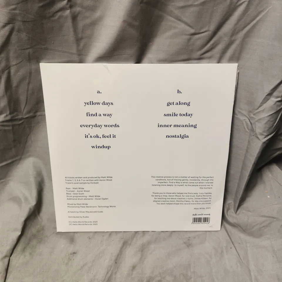 SEALED MATT WILDE – FIND A WAY (VINYL LP)