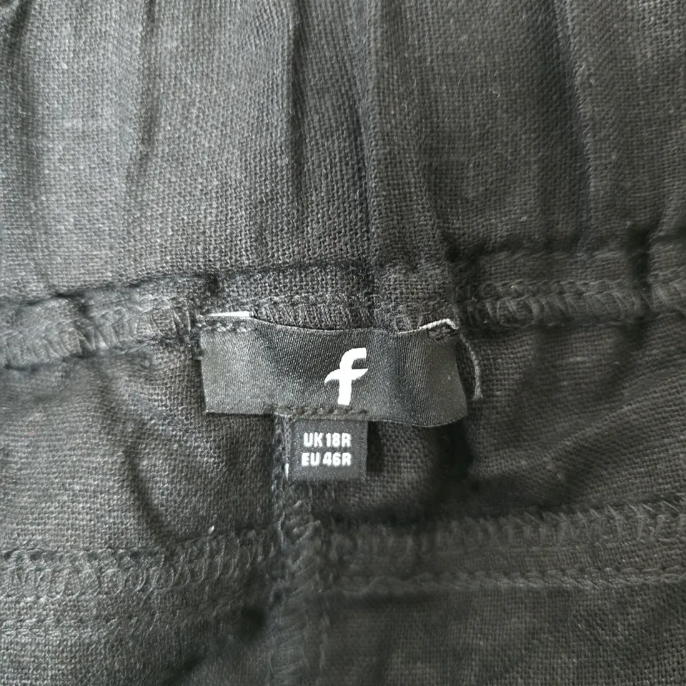 LADIES LINEN TROUSERS BLACK SIZE 18