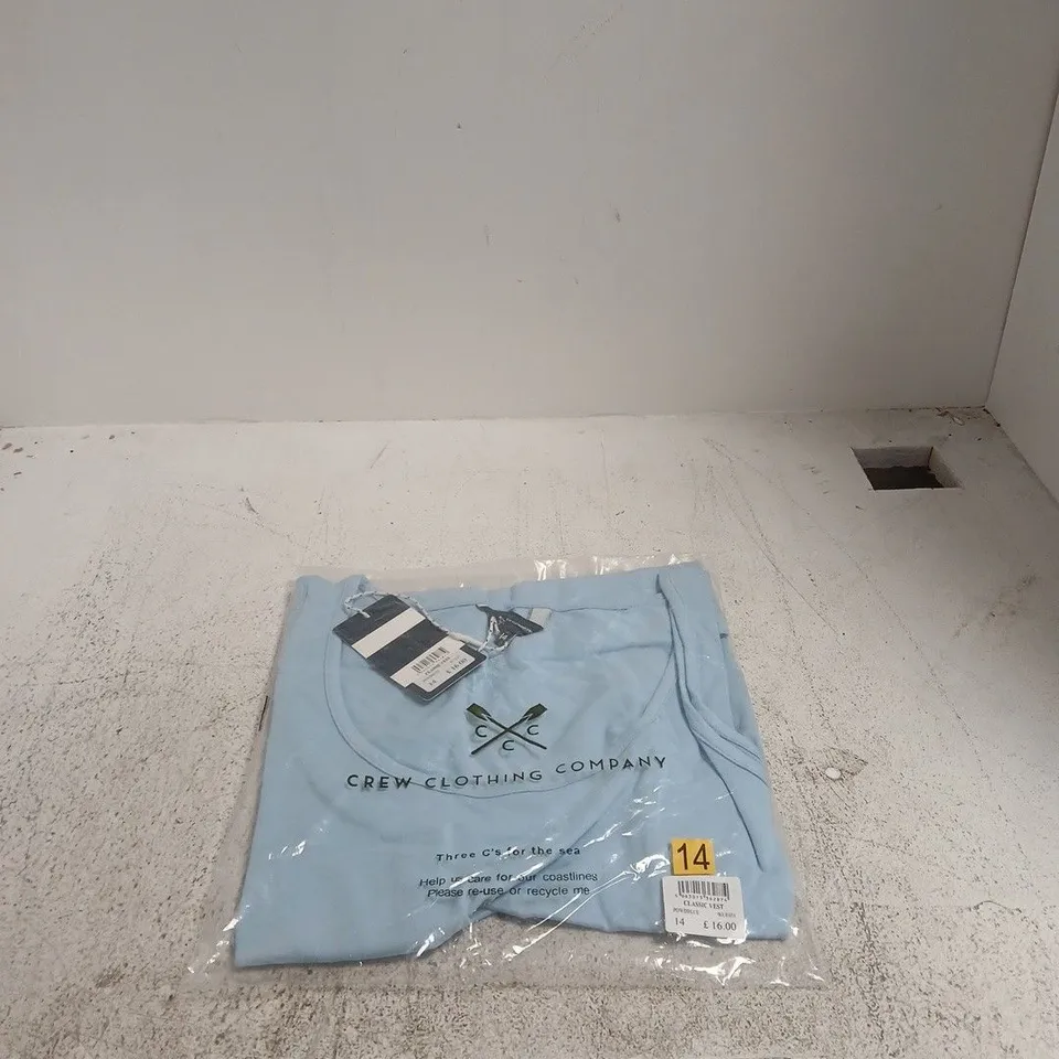 CREW CLOTHING COMPANY CLASSIC VEST POWDER BLUE UK 14