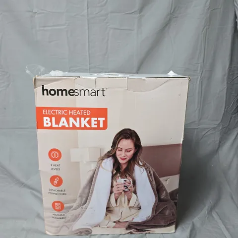 HOMESMART ELECTRIC HEATED BLANKET WITH CONTROLLER – 9 HEAT LEVELS, MACHINE WASHABLE