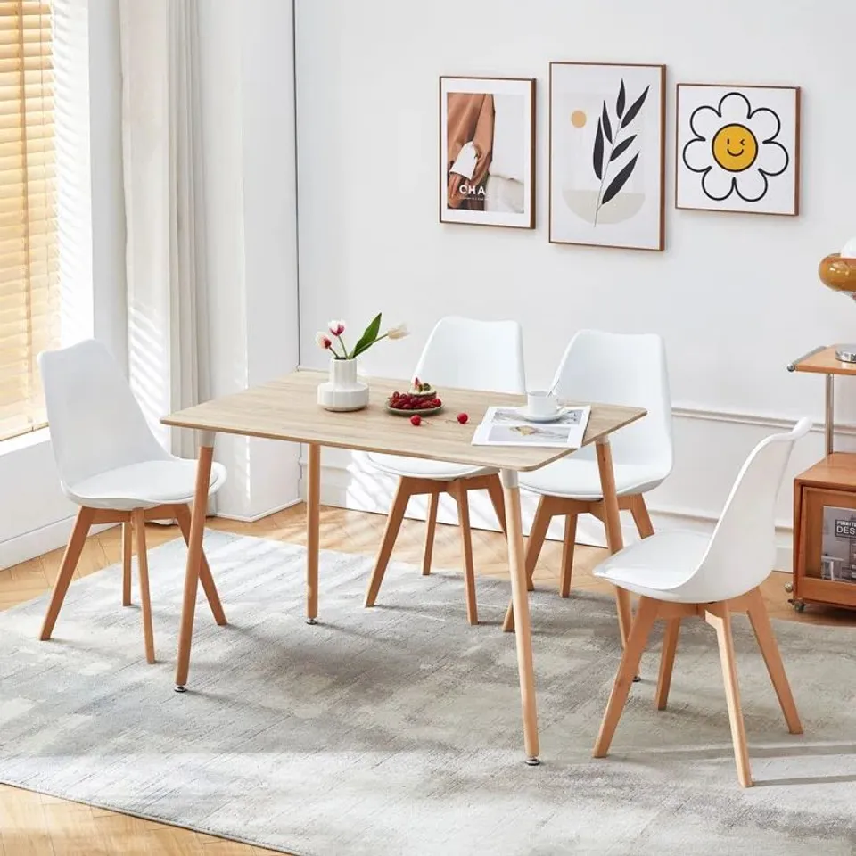 BOXED CHENEY DINING TABLE IN LIGHT BROWN (1 BOX)