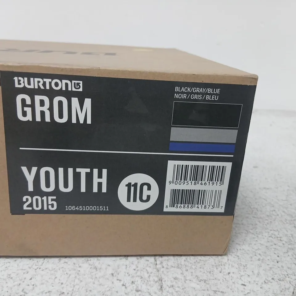 BURTON GROM YOUTH SNOW BOOTS – BLACK/BLUE, UK SIZE 11C