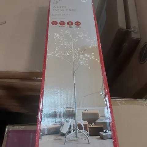 BOXED 5FT WHITE ARTIFICIAL TWIG TREE
