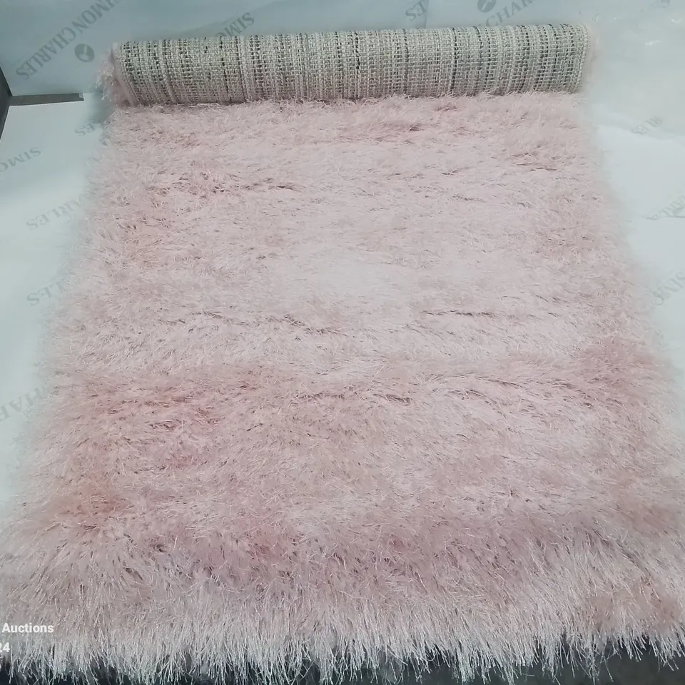 BRAND NEW PACO HOME 300 GLAMOUR PINK/ROSE 60X100CM SHAGGY RUG