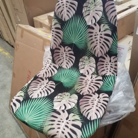 BOXED SET OF 2 FABRIC PALM PRINT DINING CHAIRS 