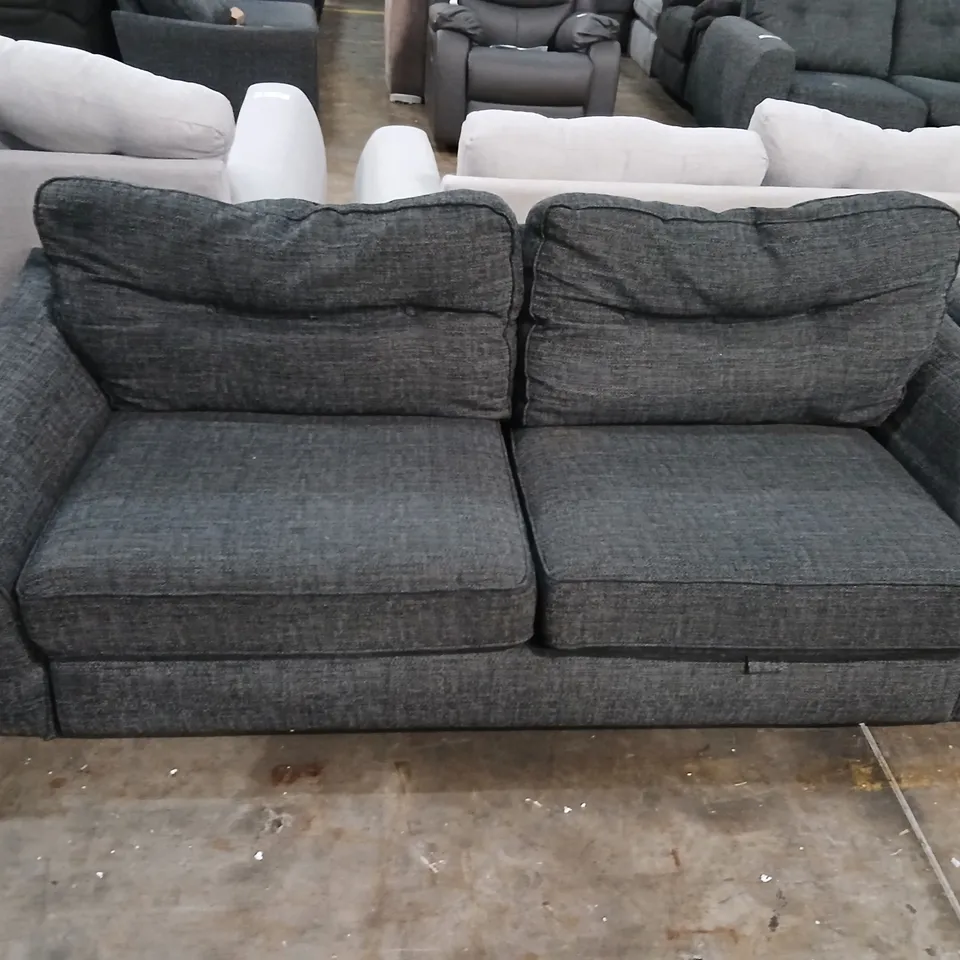 DESIGNER GREY FABRIC THREE SEATER SOFA