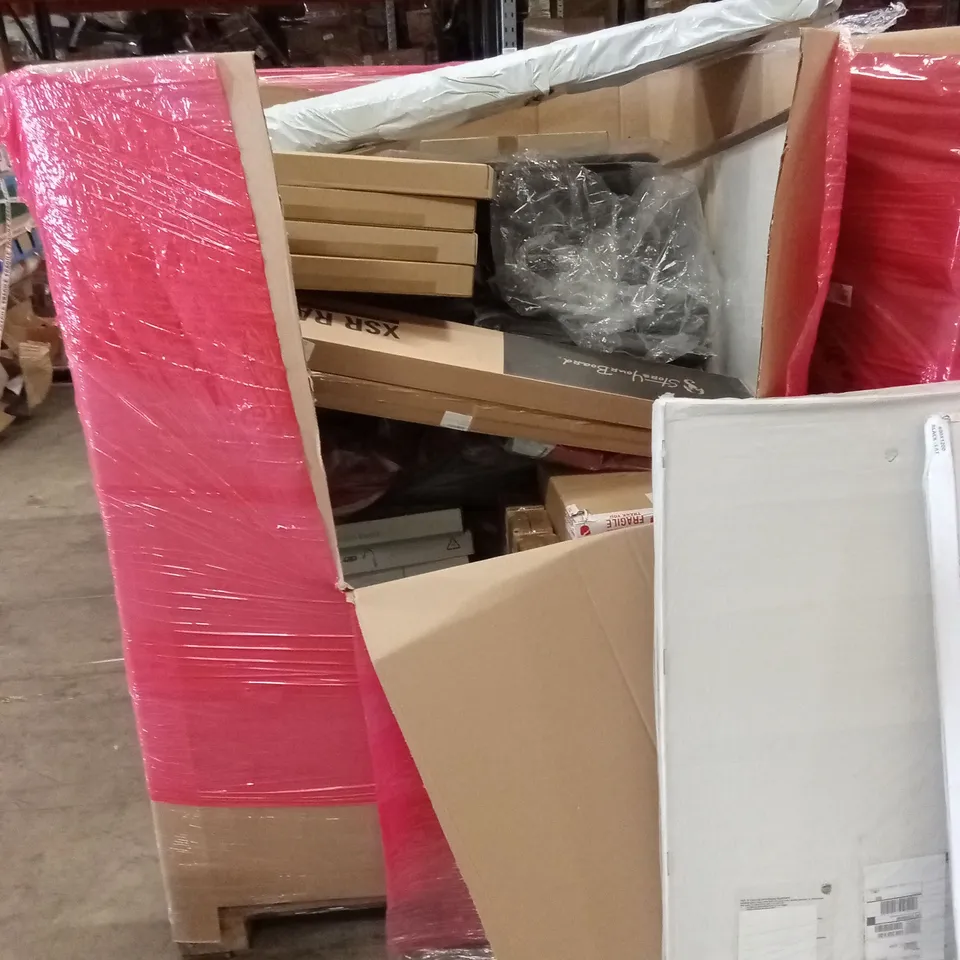PALLET OF ASSORTED HOUSEHOLD GOODS & PRODUCTS TO INCLUDE; HEATED TOWEL RAILS, KITCHEN FAUCETS, WATER PROOF PROTECTIVE CARRY CASES ETC