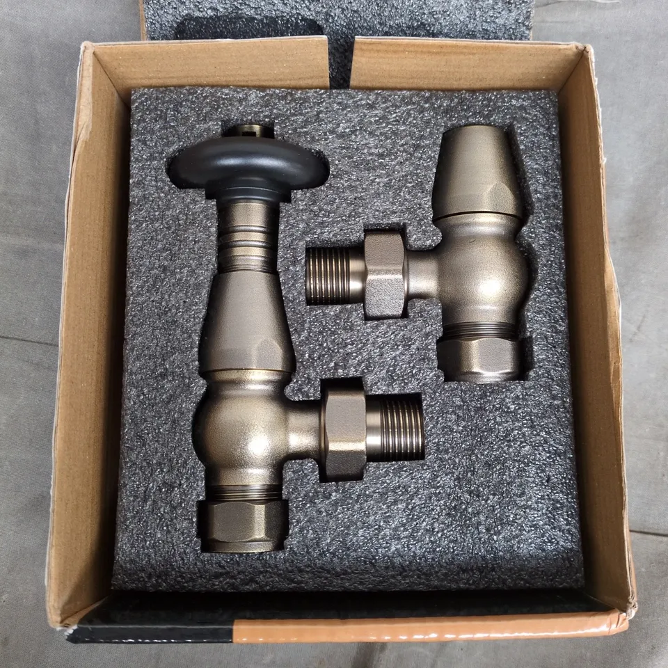 BOXED SENATOR BRONZE CHELSEA VINTAGE THERMOSTATIC ANGELED RADIATOR VALVE