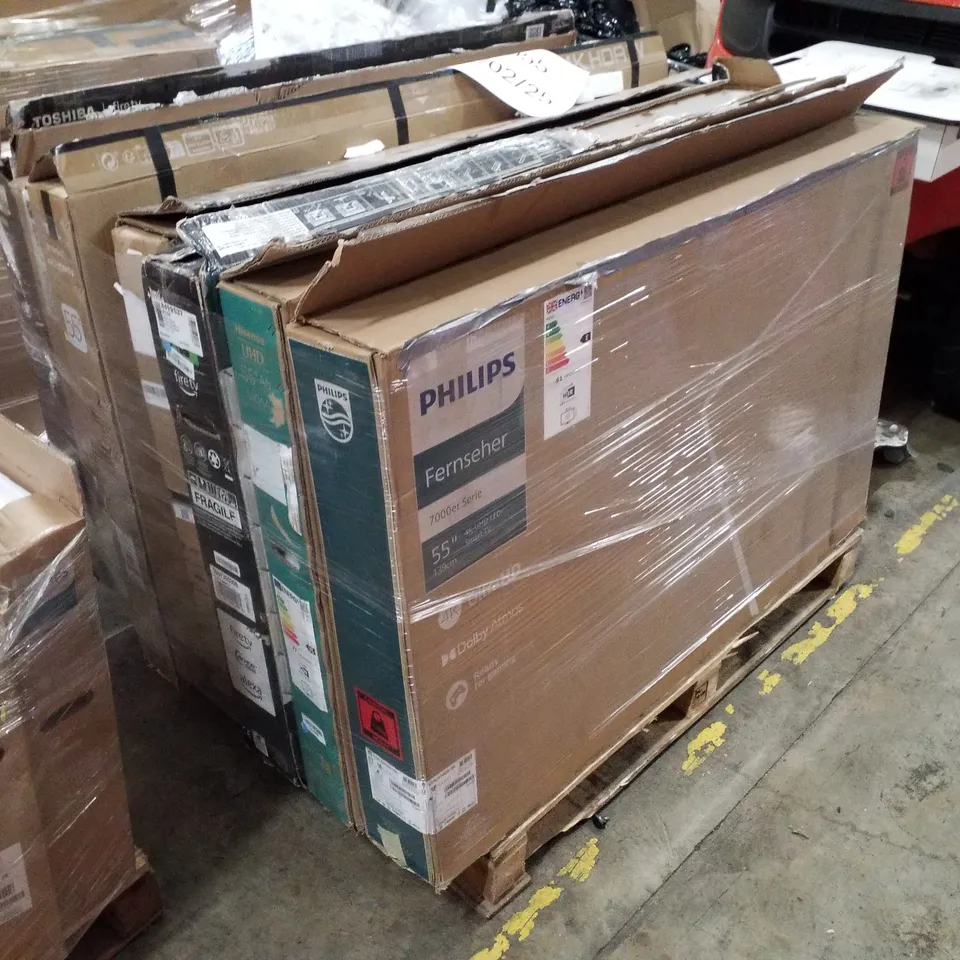 PALLET CONTAINING 7 ASSORTED FLATSCREEN TVS // PARTS ONLY