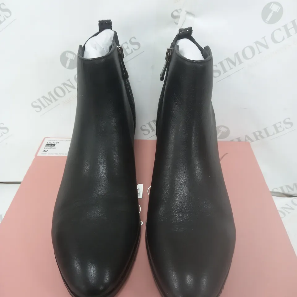 BOXED MODA IN PELLE LILTH ANKLE BOOT BLACK LEATHER SIZE 7