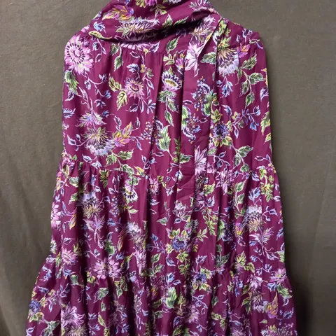 OASIS PETITE FLORAL PRINTED HALTER MIDI DRESS SIZE 14