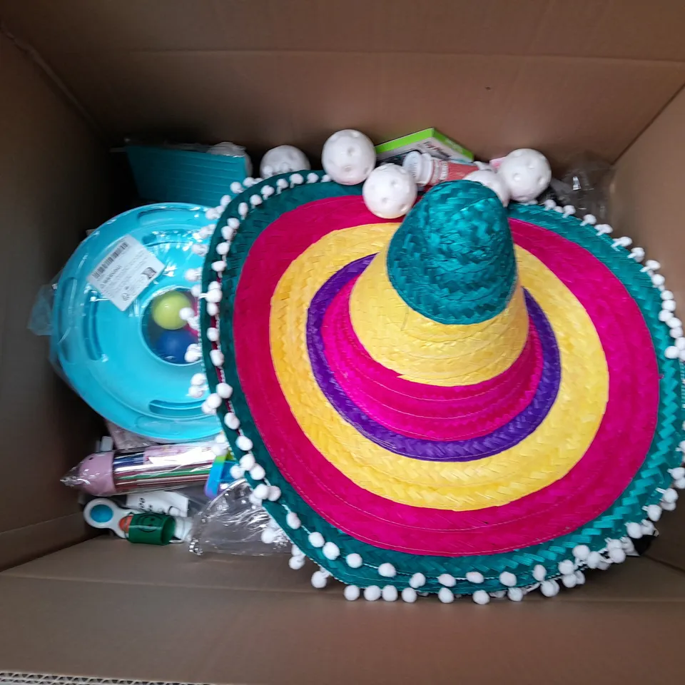 LARGE BOX OF ASSORTED TOYS AND GAMES TO INCLUDE HOT WHEELS, CARD GAMES AND GAME BOUNCE