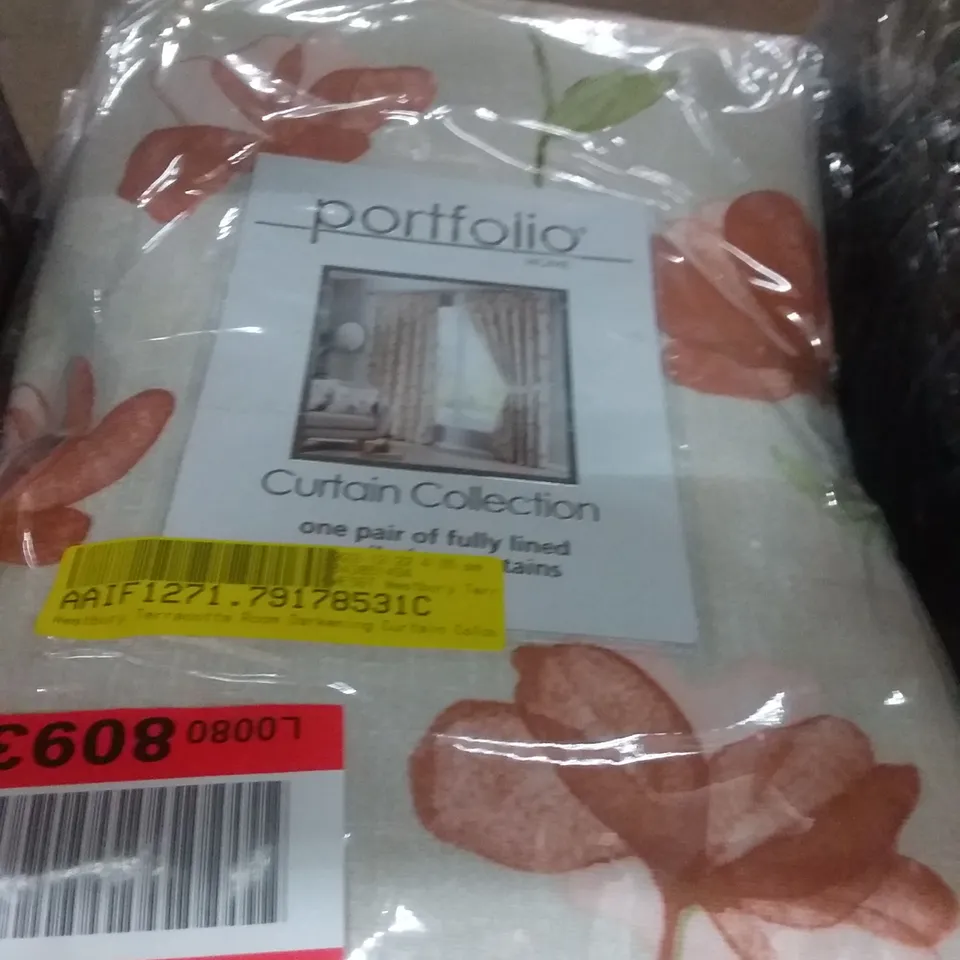 WESTBURY TERRACOTTA ROOM DARKENING CURTAIN (X2)