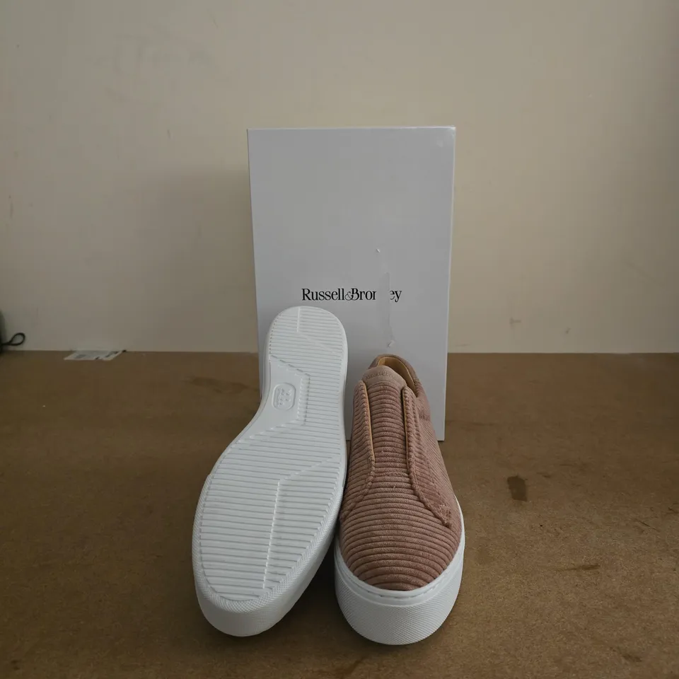 RUSSELL & BROMLEY CORDUROY PLATFORM TRAINERS – PINK BEIGE, WOMEN'S SHOES (EU 42)
