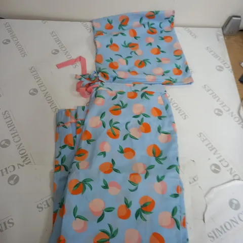 HUSH MEDIUM ISLA PRINTED COTTON PYJAMA SET APRICOT BLUE/ORANGE