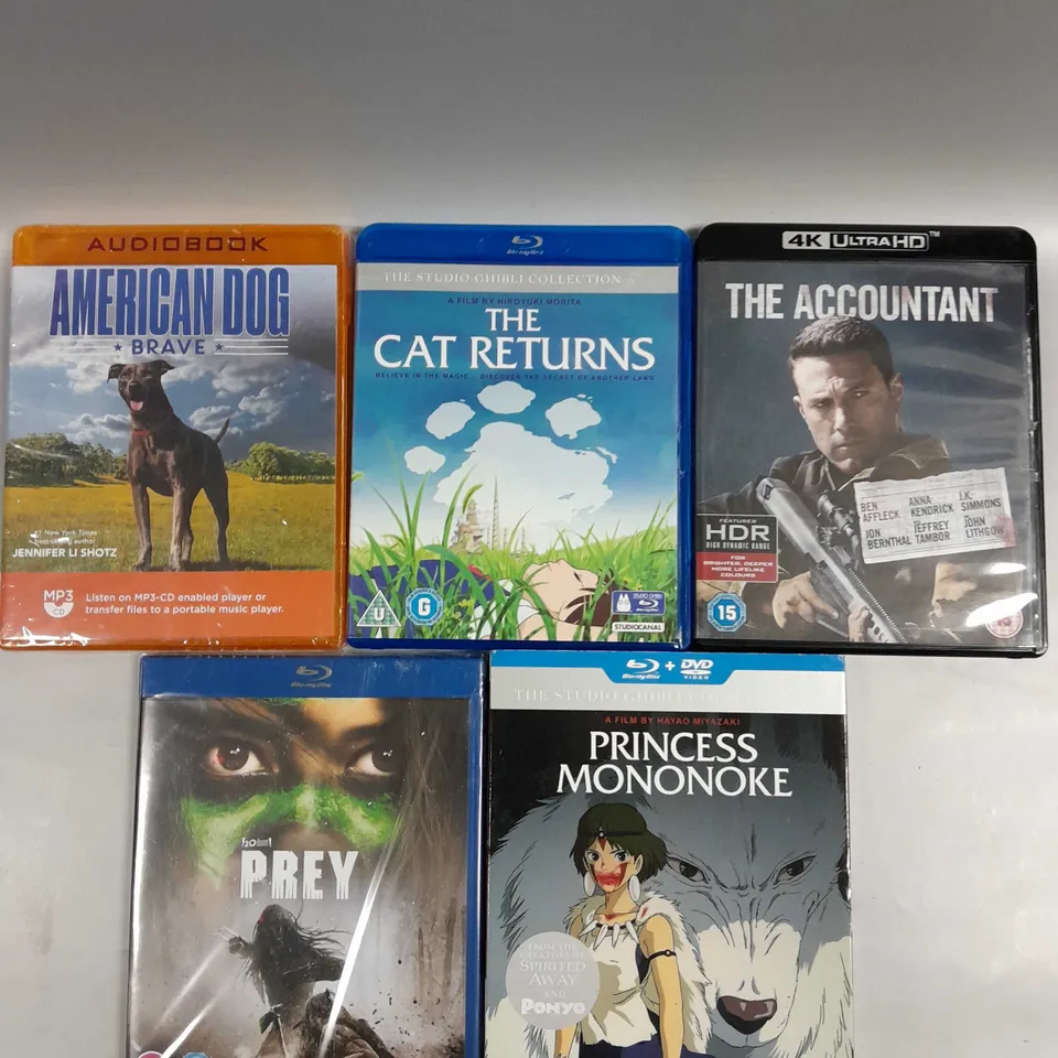 APPROXIMATELY 10 ASSORTED DVD/BLU RAY TO INCLUDE THE ACCOUNTANT, TREASURE PLANET, TRANSCENDENCE ETC