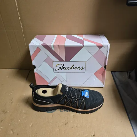 SKECHERS BLACK ATHLETIC SHOES – BOXED - UK SIZE 8 