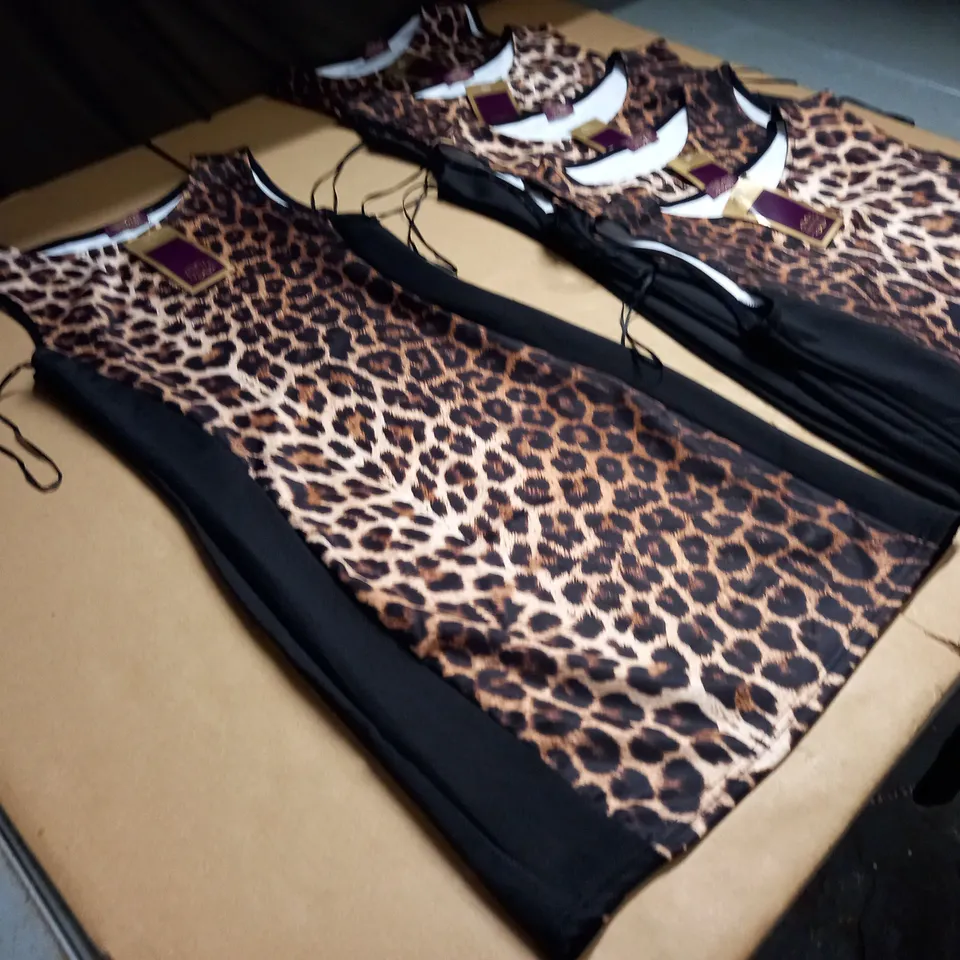 LOT OF 6 INSTYLE ANIMAL PRINT DRESSES - VARIOUS SIZES