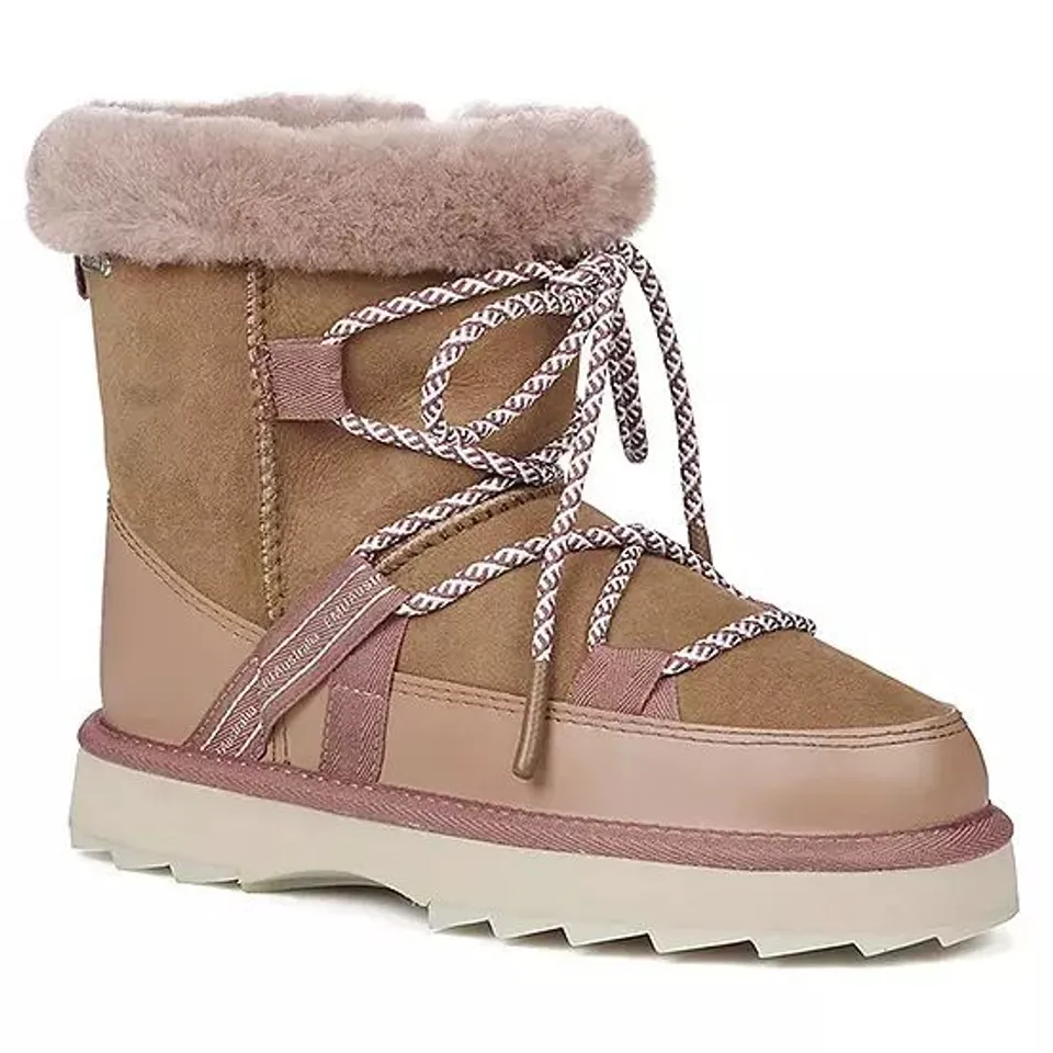 EMU SHARKY BLURRED WATERPROOF SHEEPSKIN BOOTS - CAMEL, SIZE 7