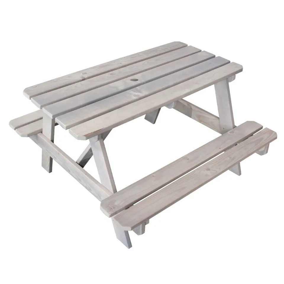BOXED WOODEN PICNIC TABLE AND BENCHES