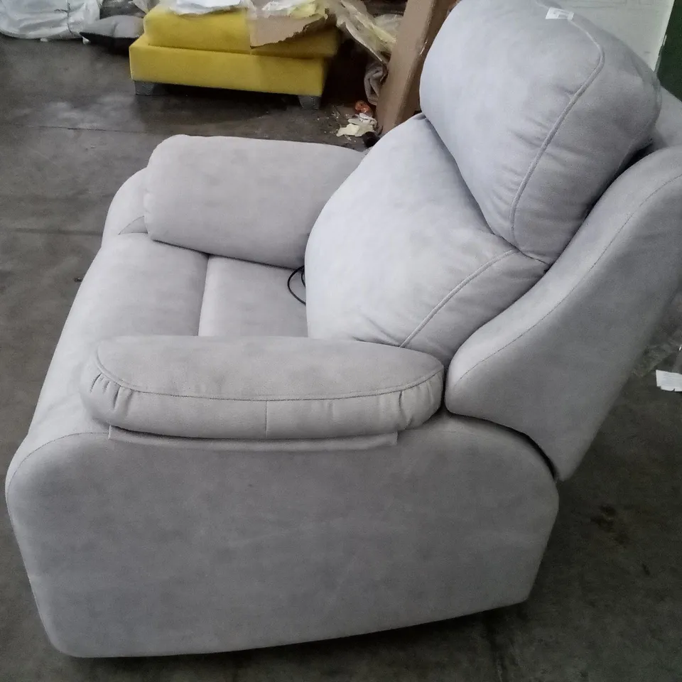 DESIGNER G PLAN KINGSBURY ELECTRIC RECLINER CHAIR - STINGRAY PLATINUM FABRIC 