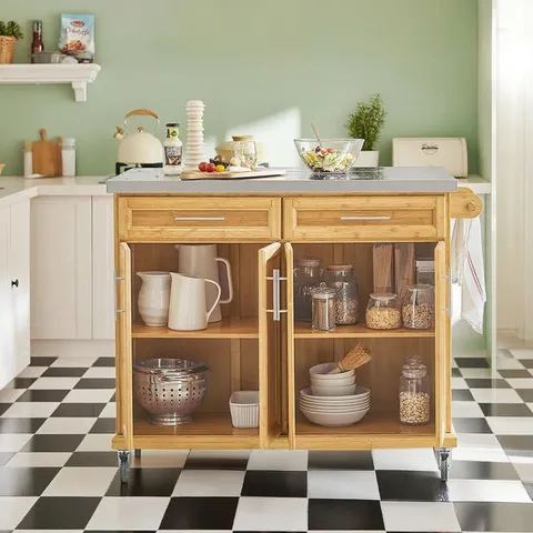BOXED KENWOOD KITCHEN ISLAND - NATURAL (2 BOXES)