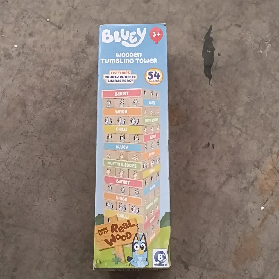 BOXED BLUEY WOODEN TUMBLING TOWER KIDS TOY 