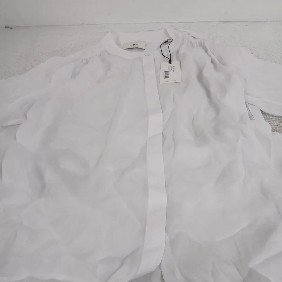 7 FOR ALL MANKIND BOW SHIRT – WHITE SILK GEORGETTE, SIZE S