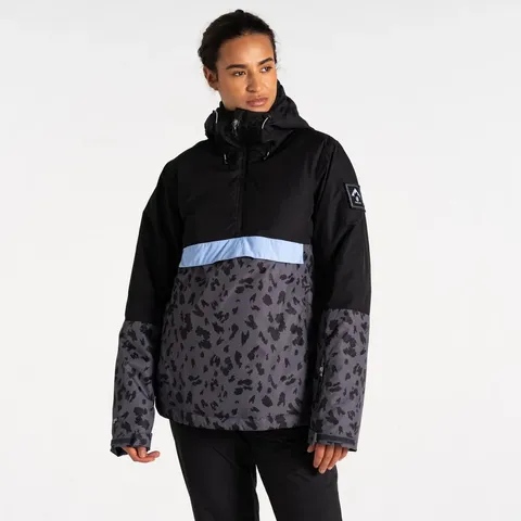 BRAND NEW DARE 2B WOMENS SNOWBURST OVERHEAD HOODED SKI SKIING JACKET 14 BLACK/GREY