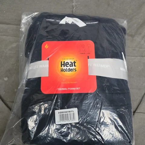 BAGGED SOCKSHOP HEAT HOLDERS THERMAL PYJAMA SET IN NAVY - LARGE