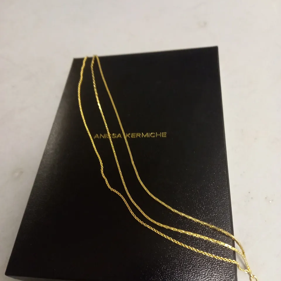 BOXED ANISSA KERMICHE GOLD PLATED BRASS TRIPLE CHAIN BRACELET
