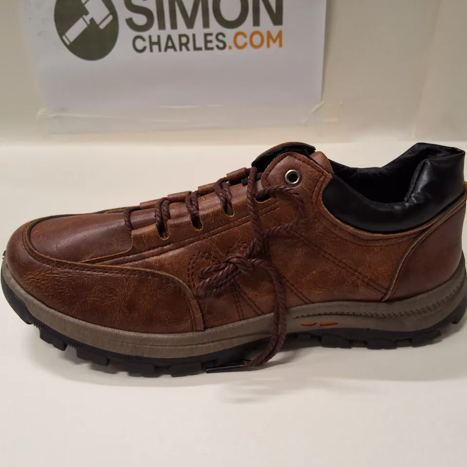 HAND-STITCHED LEATHER SHOES, MEN HIKING SHOES - UK 9.5