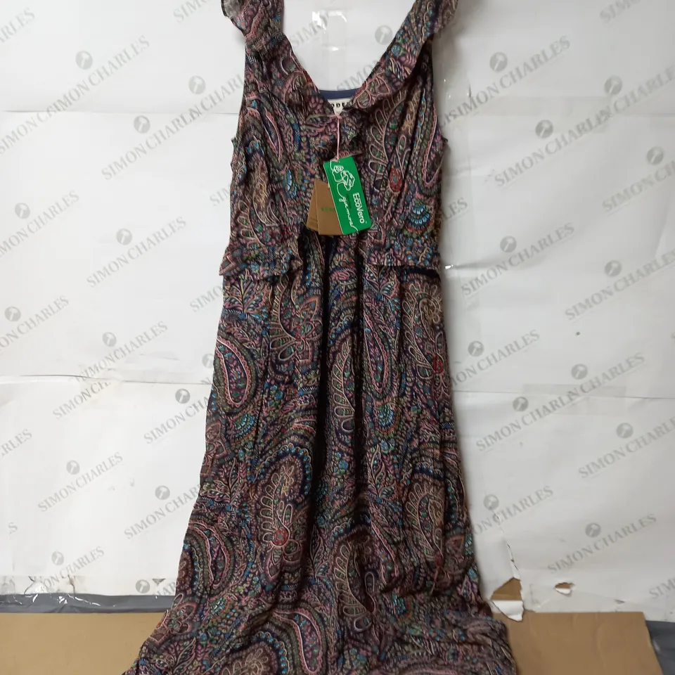 BODEN TIE-BACK RUFFLED MAXI DRESS - 12R