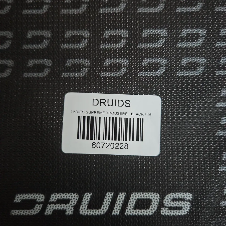 BAGGED DRUIDS LADIES SUPREME TROUSERS - BLACK - UK 16