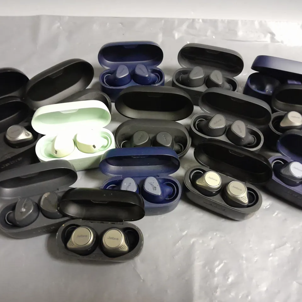 APPROXIMATELY 15 ASSORTED JABRA WIRELESS EARBUDS