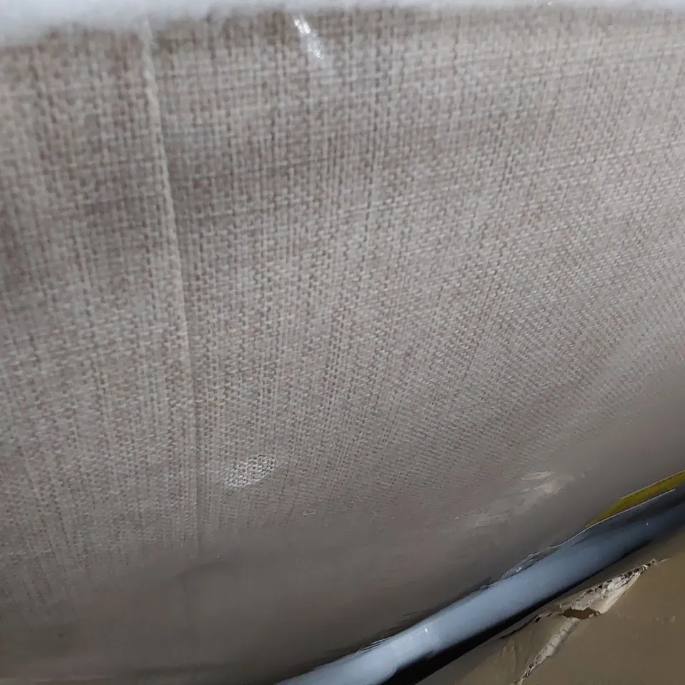 BOXED PENDLE 4' 6" DOUBLE BUTTONED NATURAL FABRIC HEADBOARD