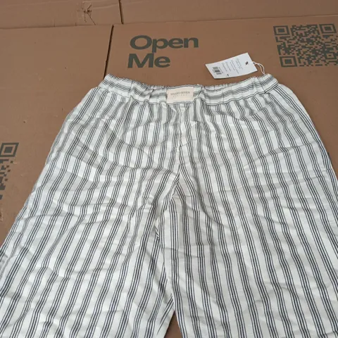 STUDIO SEVEN DESIGNS STRIPED COTTON DRAWSTRING TROUSERS 