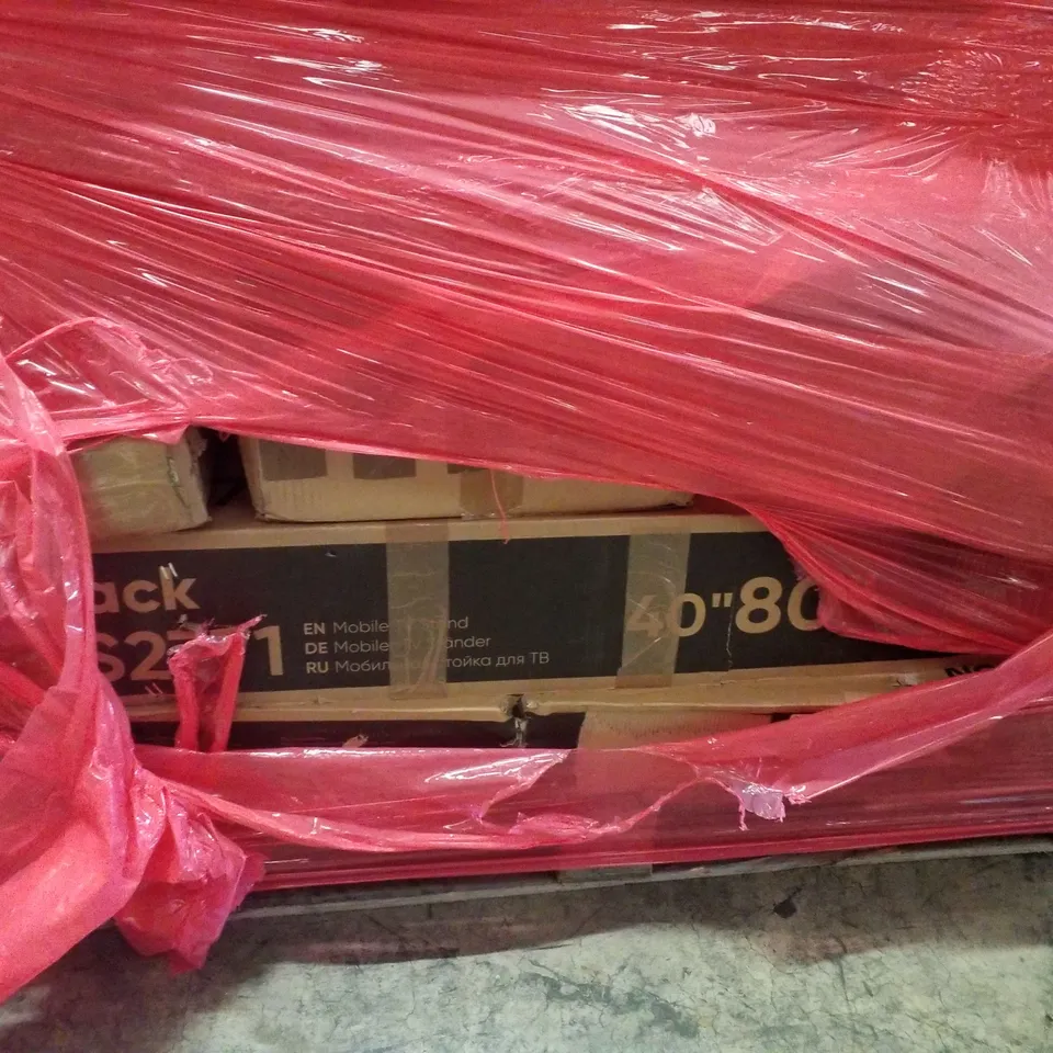 PALLET CONTAINING ASSORTED PRODUCTS INCLUDING MOBILE TV STAND, 3*3M FOLDING GAZEBO WITH SIDEWALL & SHREDDER