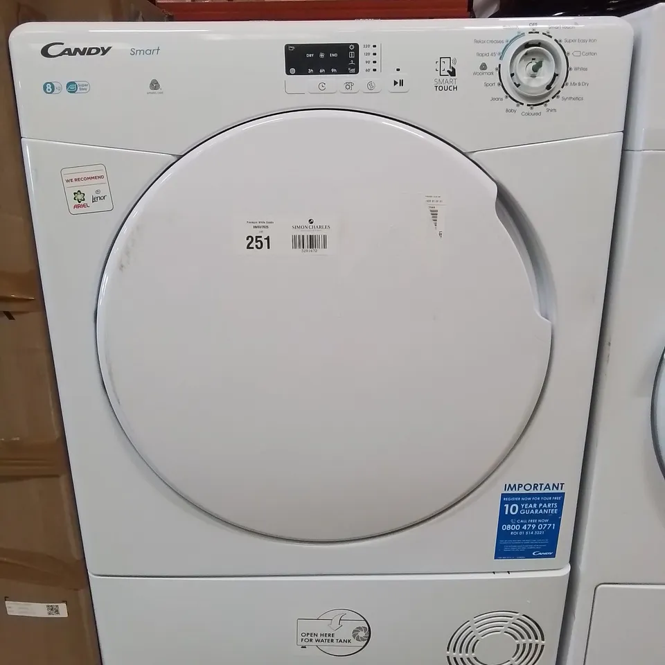 CANDY SMART 8Kg CONDENSER TUMBLE DRYER WHITE CSEC8LF