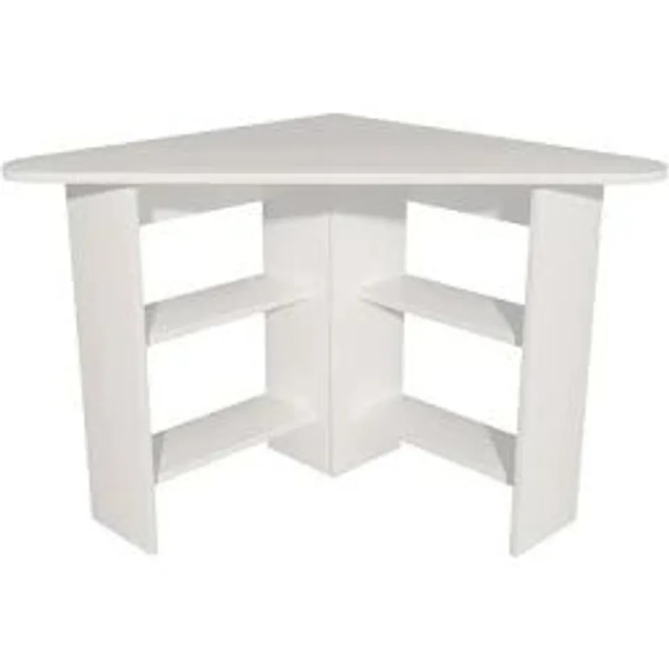 BOXED COLOR CORNER COMPUTER DESK -WHITE-
